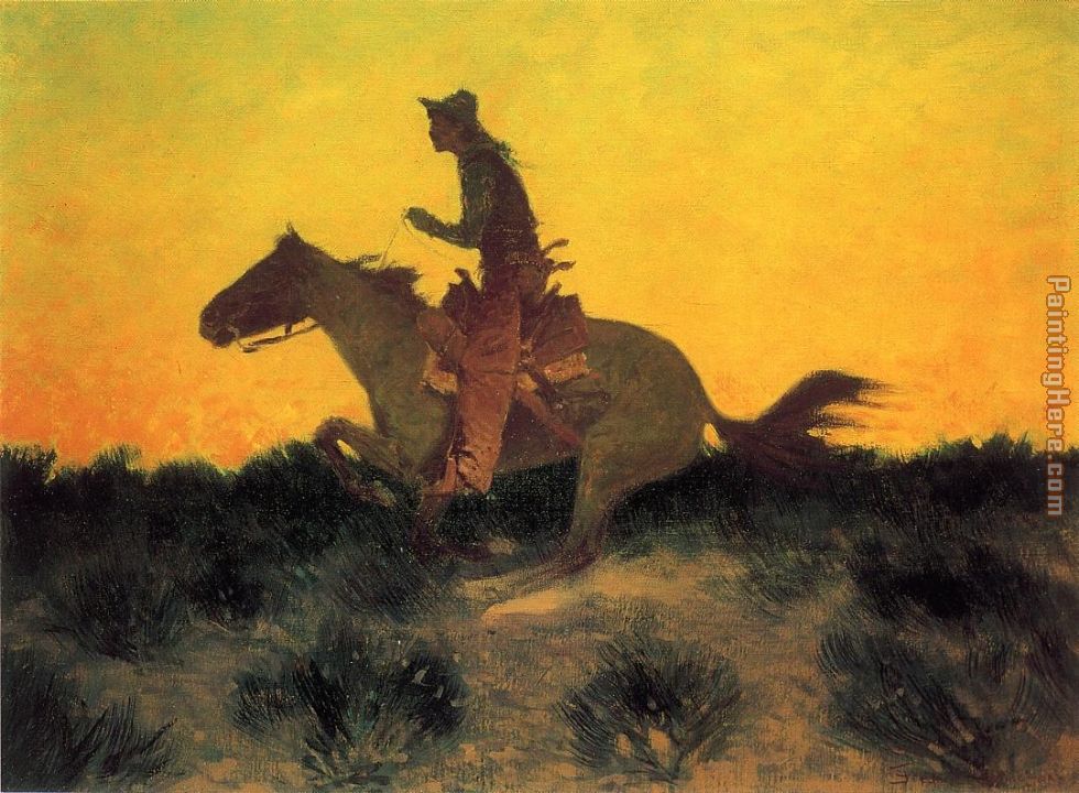 Against the Sunset painting - Frederic Remington Against the Sunset art painting
